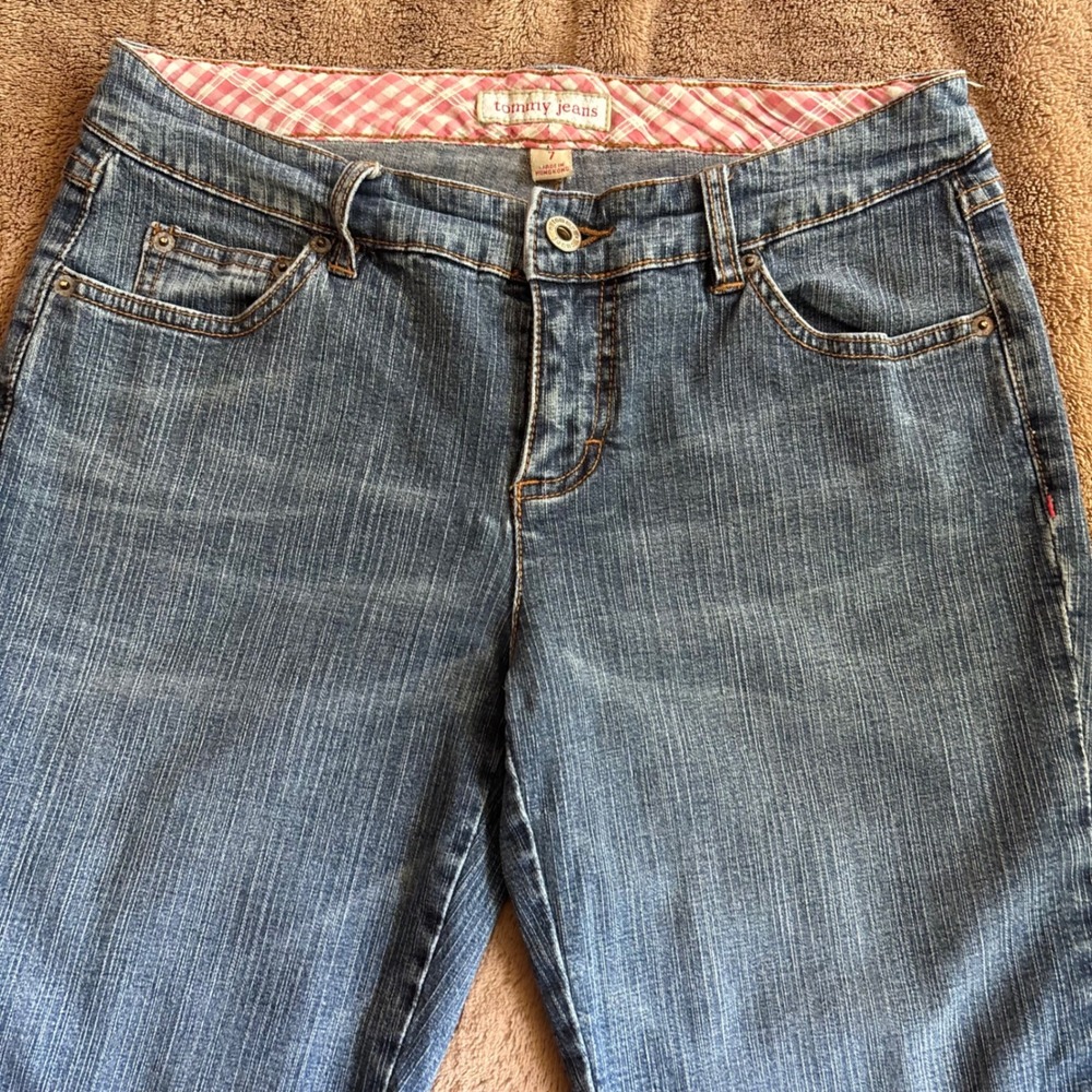 Tommy Jeans Y2K Cropped Capri Jeans Size 7 Cuffed Denim Low/Mid Rise - Picture 3 of 10
